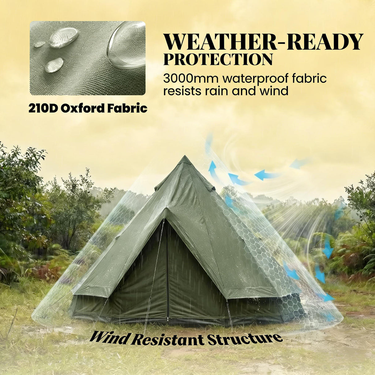 Outdoor Waterproof Teepee Camping Tent
