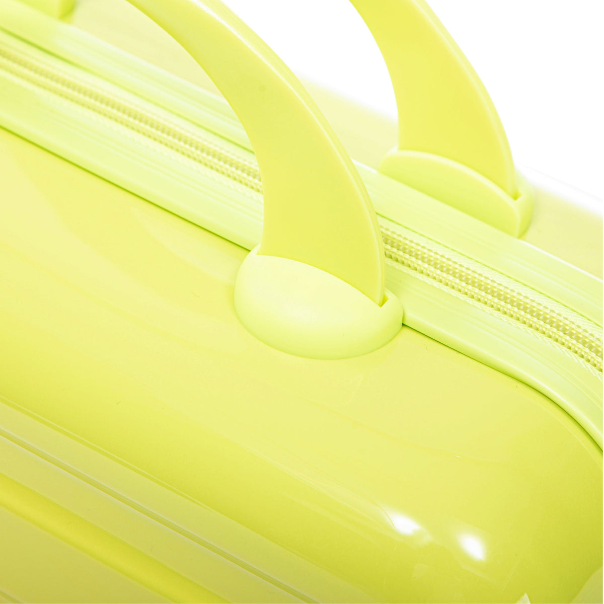 2-Piece Polycarbonate Spinner Wheel Luggage Set with Lock - Green & Yellow