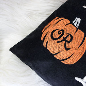 Trick or Treat Halloween Lumbar Pillow – Embroidered