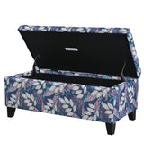 Luxury Storage Ottoman with Floral Patterned Fabric