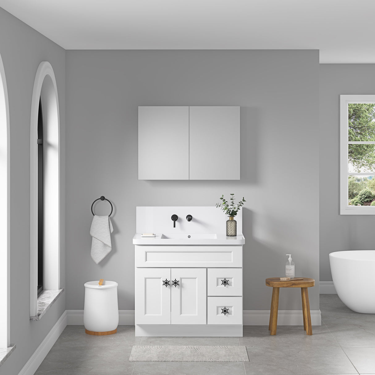 36'' W x 26'' H Surface Frameless Mirror Medicine Cabinet