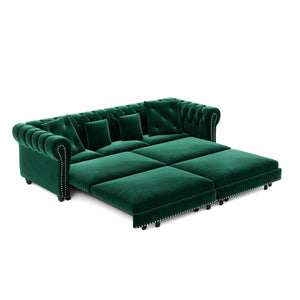 3 In 1 Pull Out Convertible Sleeper Sofa Bed, King Size, Chaise Lounge