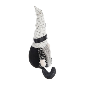 23.5" Halloween Gnome – Fabric Sitting Decor with White Hat & Spider Accent