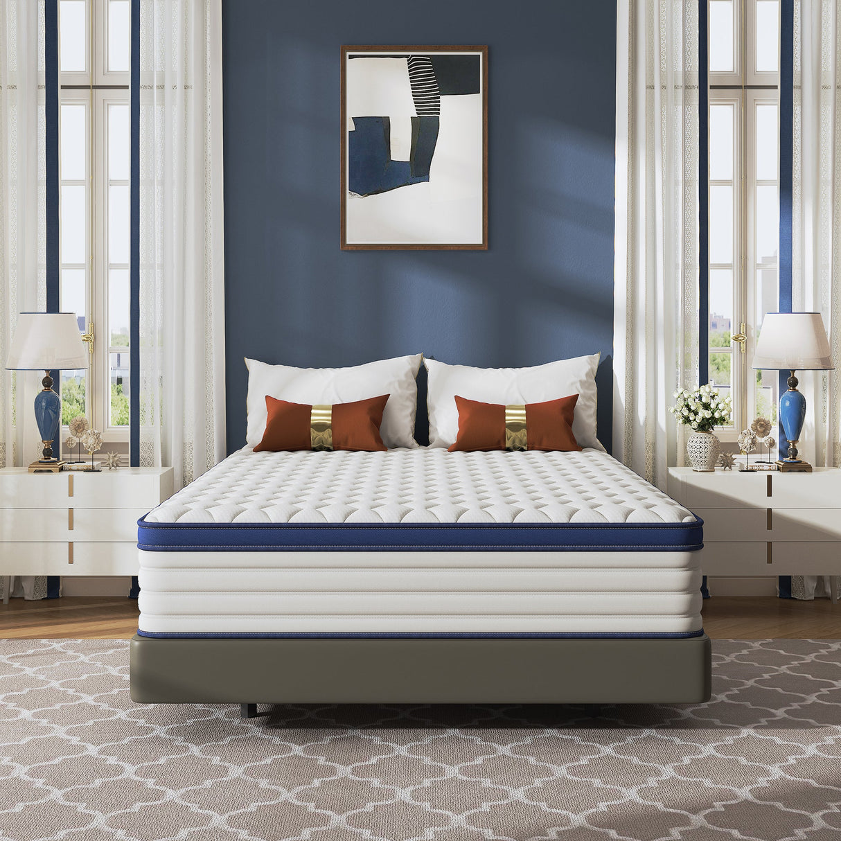 Gel memory foam mattress, double bed, roll pack boxed