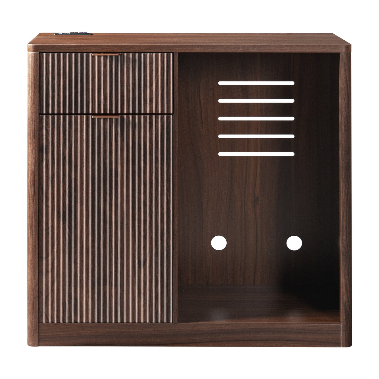 K&K 2-Piece Coffee Bar Cabinet with Fridge Space