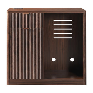 K&K 2-Piece Coffee Bar Cabinet with Fridge Space