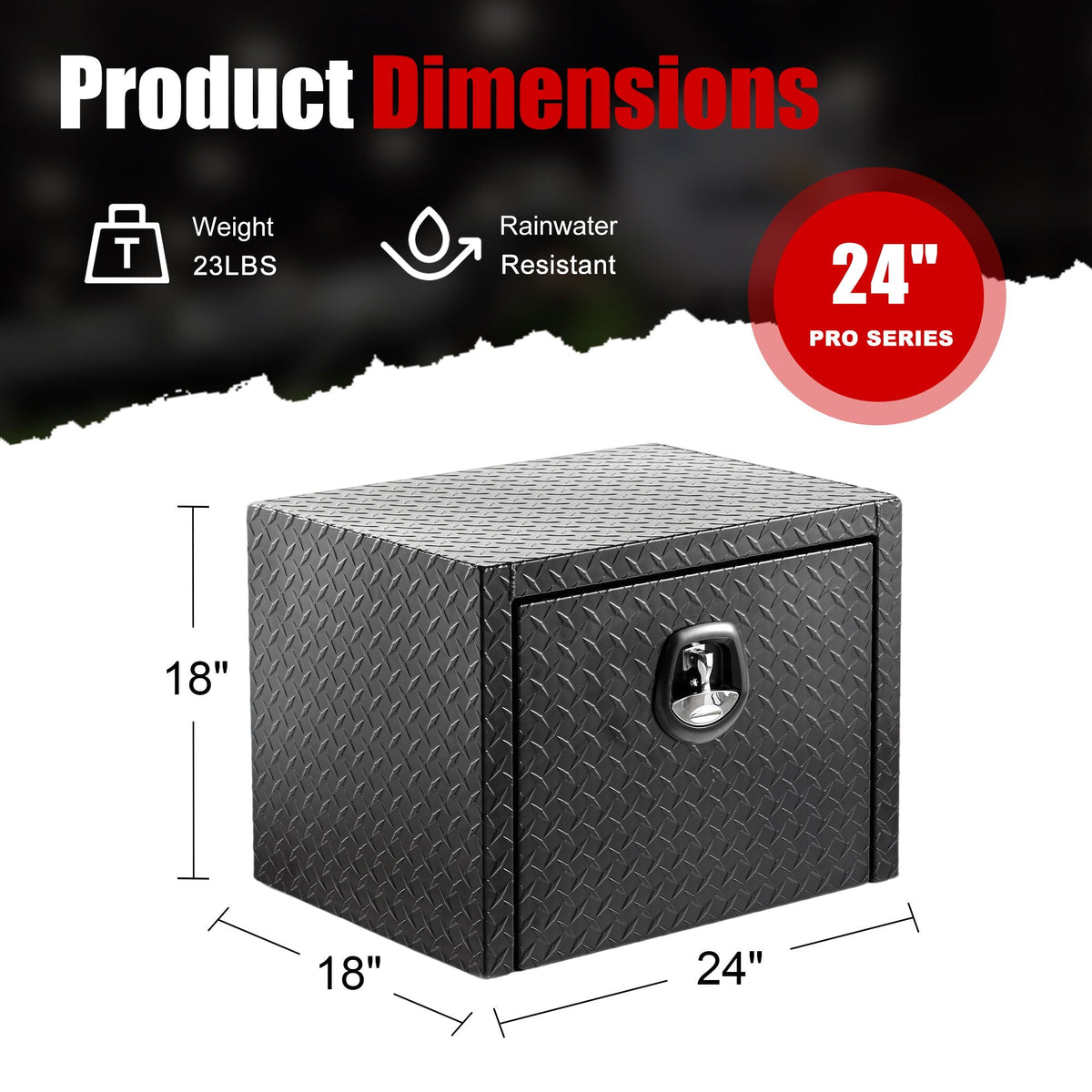 Pro Series Underbody Truck Tool Box with Waterproof Storage - Black