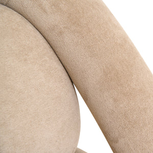 Stylish Dark Beige Velvet Lounge Chair