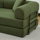 Folding Sofa Bed with Corduroy Upholstery and 2 Pillows