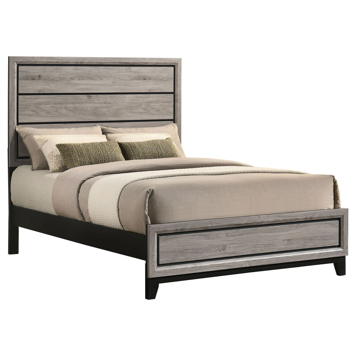 Watson Wood Full Panel Bed Light Taupe