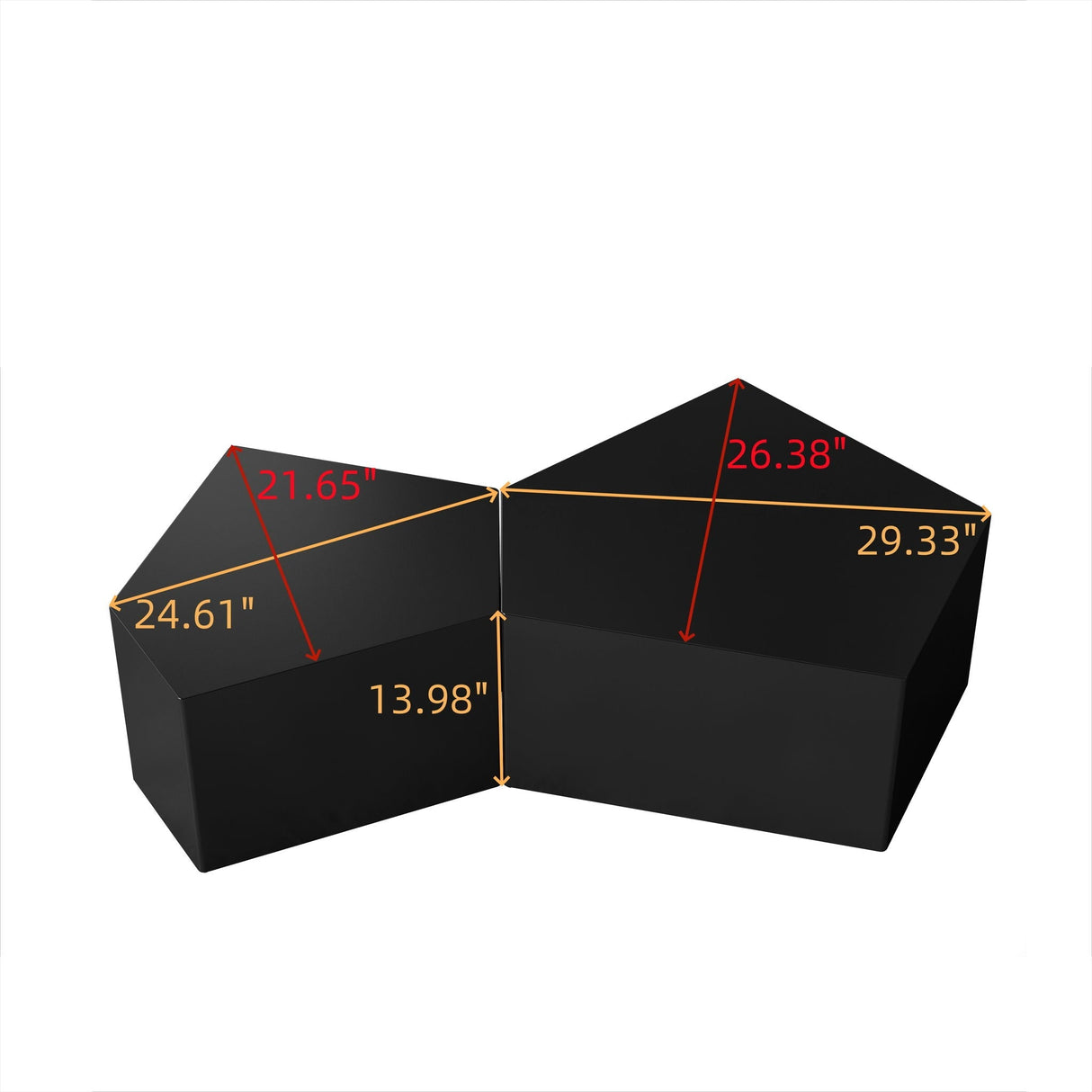 Irregular Pentagon Nesting Coffee Table Set