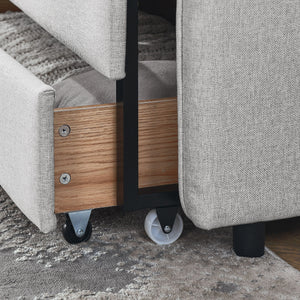 Daybed With Trundle And Storage Drawers, Flat Arms With Pocket