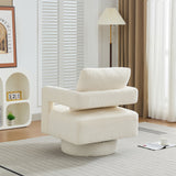 Stonewell Square Swivel Accent Chair with Open Back