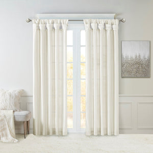 Twist Tab Lined Window Curtain Panel White 50x95'