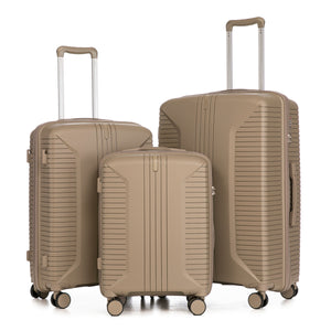 Gigatech 3-Piece PP Spinner Wheel Luggage Set (Champagne)