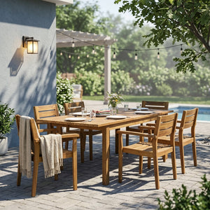 7 Pieces Acacia Wood Outdoor Dining Set