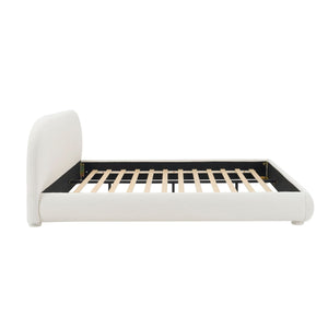 Upholstered Simple Modern Bedroom Bed With Curved Headboard