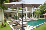 10x6.5ft solar led patio umbrella with crank & tilt