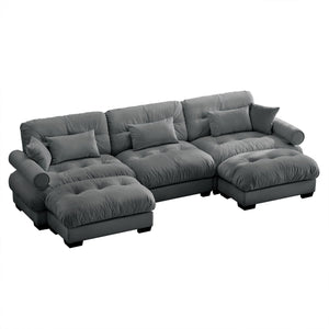 Super Comfort Oversized Modular Sectional Sofa With Movable Ottoman
