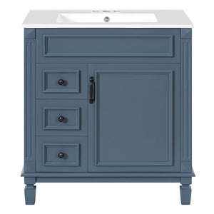 Bathroom Vanity With Sink, Cabinet With 2 Drawers And Adjustable Shelf