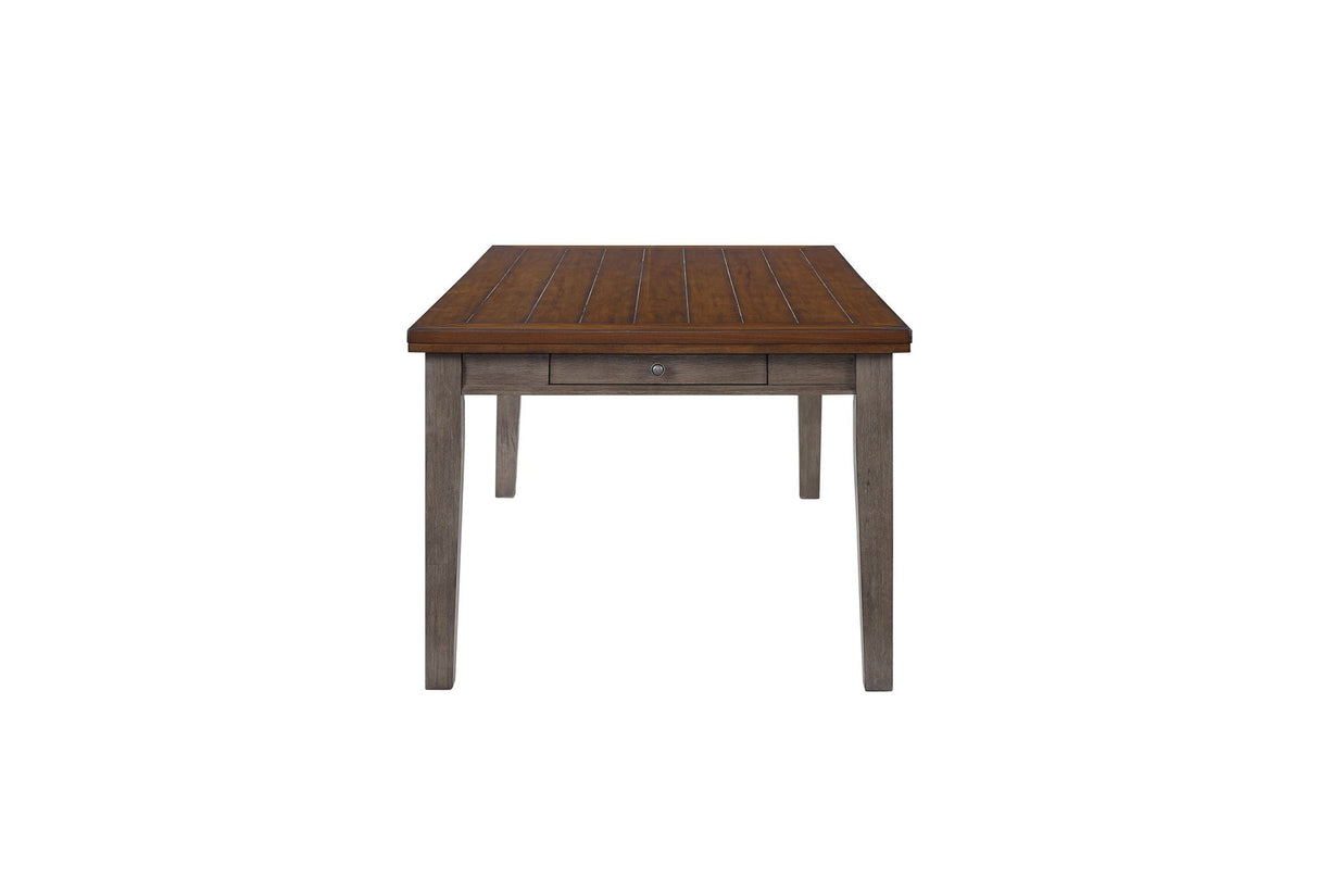 2 Tone 6 Drawer Dining Table - Gray