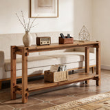 Couch Side Table, Console Table, Entryway Table, 2-Tier Foyer Table
