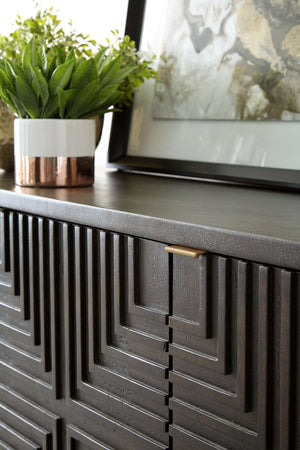 Elinmore - Accent Cabinet - Brown / Gold Finish