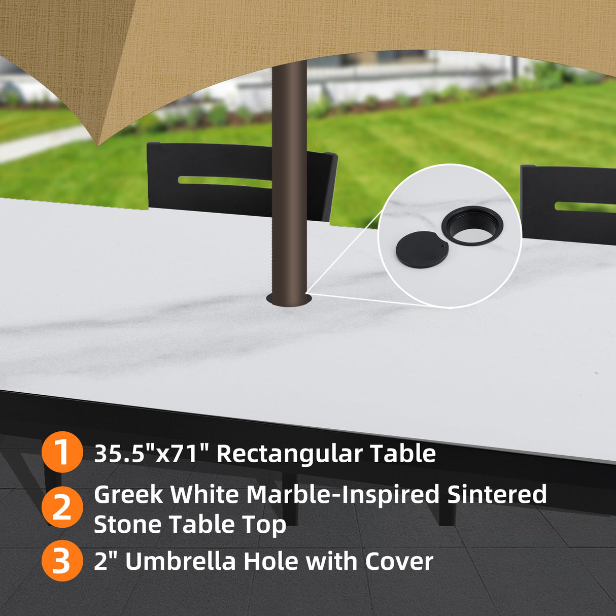 Modern 7PC Outdoor Patio Aluminum Dining Set
