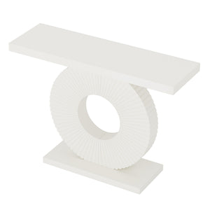 Modern Console Table With Sculptural Geometric Base