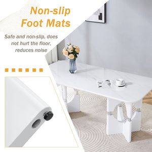 Modern Dining Table With Sleek Hollow-Out Frame And Accents