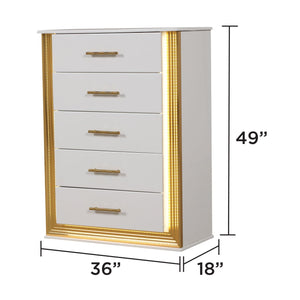 Obsession - 5 Drawer Chest - White