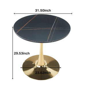 Mid-Century Tulip Dining Table with Round Top and Pedestal Base - Multiple Colors