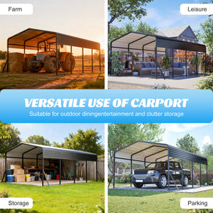 13x20 FT Metal Carport with Upgraded Frame