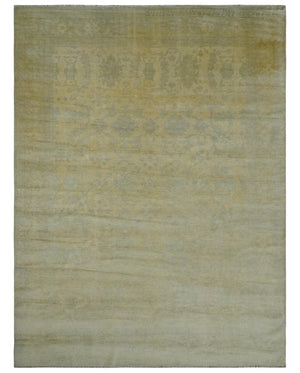 9x12 Antique Oriental Oushak Beige Hand knotted Wool Area Rug