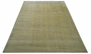 9x12 Antique Oriental Oushak Beige Hand knotted Wool Area Rug