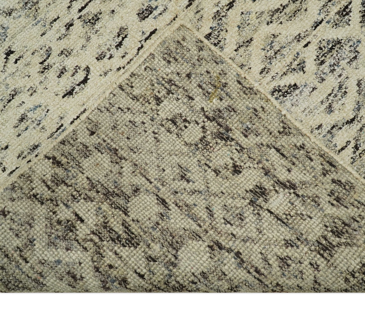 9x12 Hand Knotted Beige and Brown  Modern Contemporary Southwestern Tribal Trellis Recycled Silk Area Rug