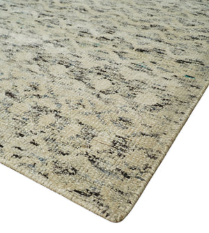 9x12 Hand Knotted Beige and Brown  Modern Contemporary Southwestern Tribal Trellis Recycled Silk Area Rug