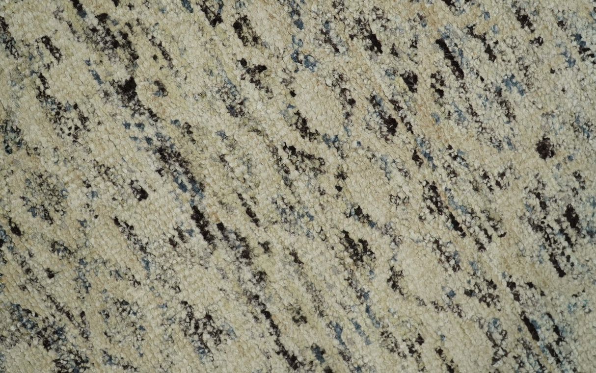 9x12 Hand Knotted Beige and Brown  Modern Contemporary Southwestern Tribal Trellis Recycled Silk Area Rug