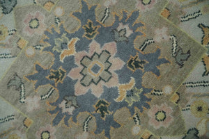 9x12 Hand Knotted Gray, Charcoal and Olive Traditional Wool Rug