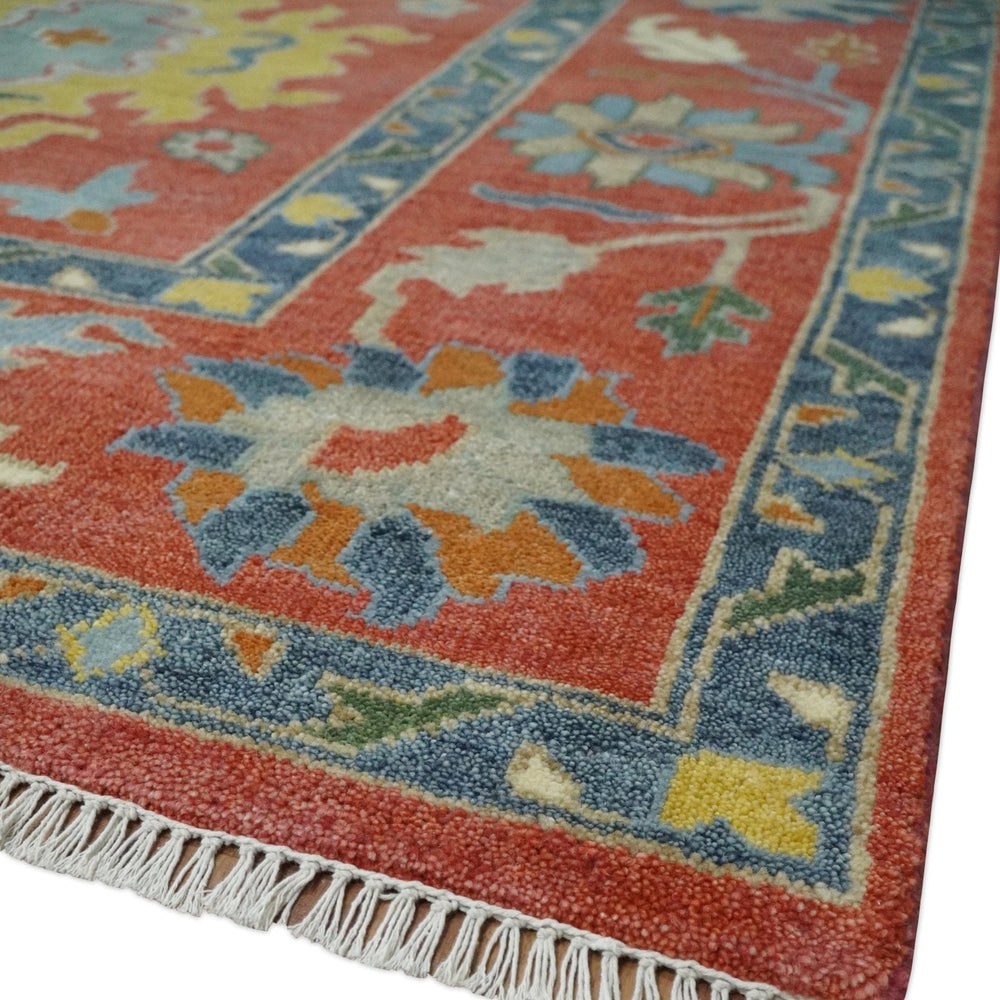 9x12 Hand Knotted Peach and Gray Traditional colorful Oushak Wool Rug