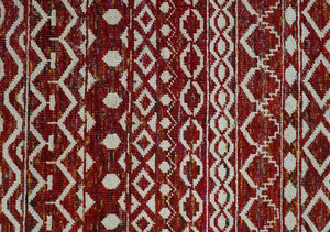 9x12 Hand Knotted Maroon and White Modern Contemporary Southwestern Tribal Trellis Recycled Silk Area Rug