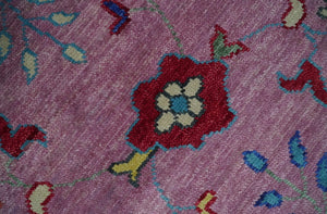 8x10 and 9x12 Wool Traditional Pink, Beige and Blue Vibrant Colorful Hand knotted Oushak Area Rug