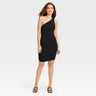 A New Day Women's One Shoulder Ruched Knit Mini Dress