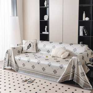 Cooling Four-Leaf Clover Hope Faith Love Luck Summer Comfy Ice Silk Furniture Throw Covers for Sofas