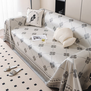 Cooling Four-Leaf Clover Hope Faith Love Luck Summer Comfy Ice Silk Furniture Throw Covers for Sofas
