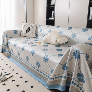 Cooling Four-Leaf Clover Hope Faith Love Luck Summer Comfy Ice Silk Furniture Throw Covers for Sofas