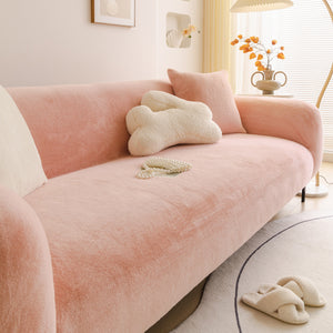 Soft Plush Warm Sofa Cover Stretchable Cozy Velvet Couch Protector for Fall & Winter