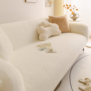 Soft Plush Warm Sofa Cover Stretchable Cozy Velvet Couch Protector for Fall & Winter
