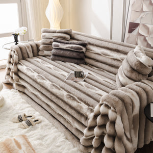 Ultra Soft Faux Fur Couch Cover – Large, Fluffy, and Elegant Sofa Throw Blanket