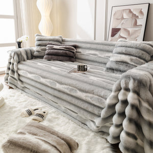 Ultra Soft Faux Fur Couch Cover – Large, Fluffy, and Elegant Sofa Throw Blanket